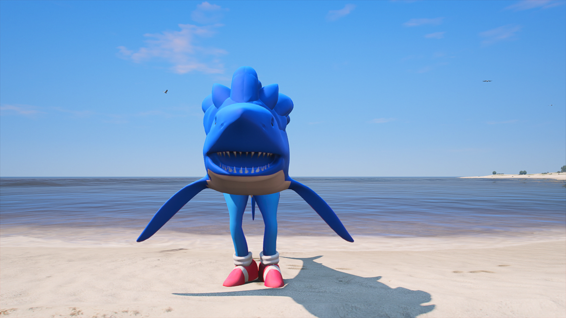 GTA 5 Mods Shark Sonic Addon Ped (V6)