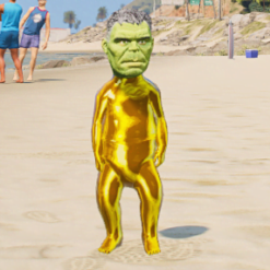 GTA 5 Mods Gold Baby Hulk Addon Ped