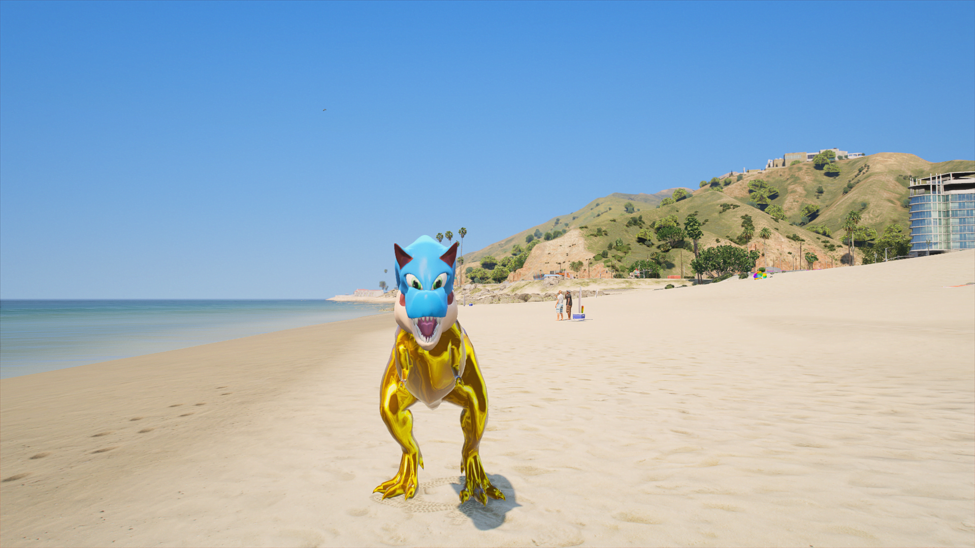 GTA 5 Mods Gold Dinosaur Sonic Addon Ped