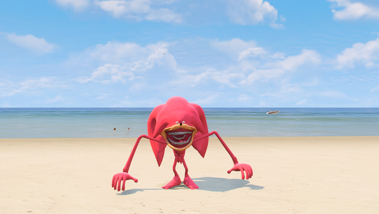 GTA 5 Mods SHIN SONIC Knuckles Tapes Addon Ped